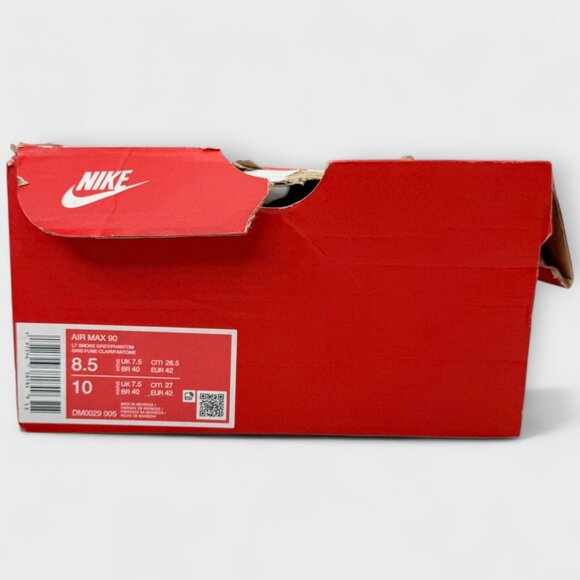 Nike Air Max 90 Men’s Size 8.5 Smoke Grey Navy Red DM0029 005 New w Box - Picture 12 of 13